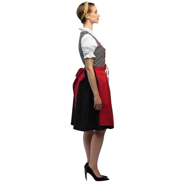 Oktoberfest Tyrolerklänning Vit/Röd/Svart