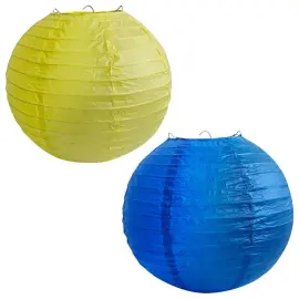 Hängande Papperslyktor Blå/Gul 2-pack