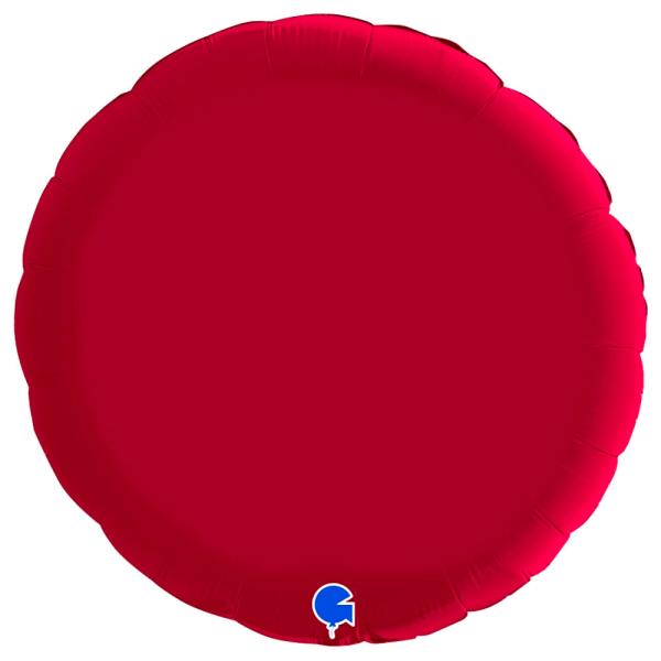 Stor Rund Folieballong Satin Cherry
