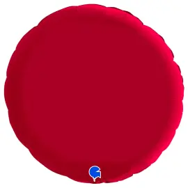 Stor Rund Folieballong Satin Cherry