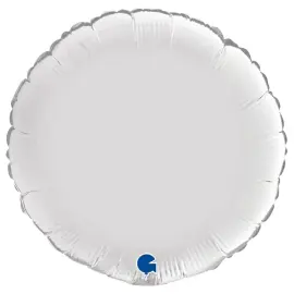 Stor Rund Folieballong Satin Vit