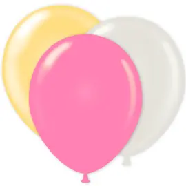 Ballongkombo Vit/Elfenben/Ljusrosa Metallic