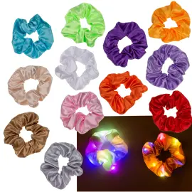 Scrunchie H&aring;rsnodd med LED-ljus
