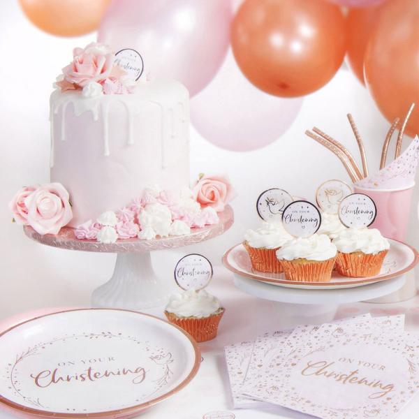Party Picks On Your Christening Ljusrosa