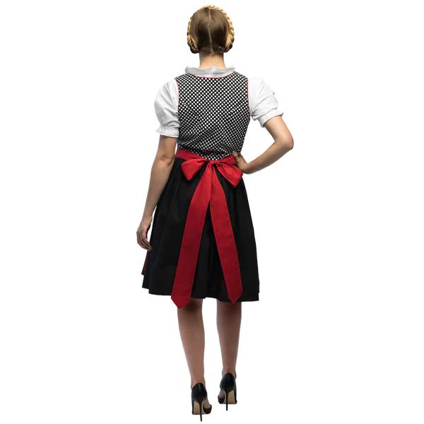 Oktoberfest Tyrolerklänning Vit/Röd/Svart