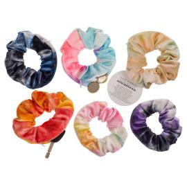 Scrunchie med Hemlig Ficka Flerf&auml;rgad