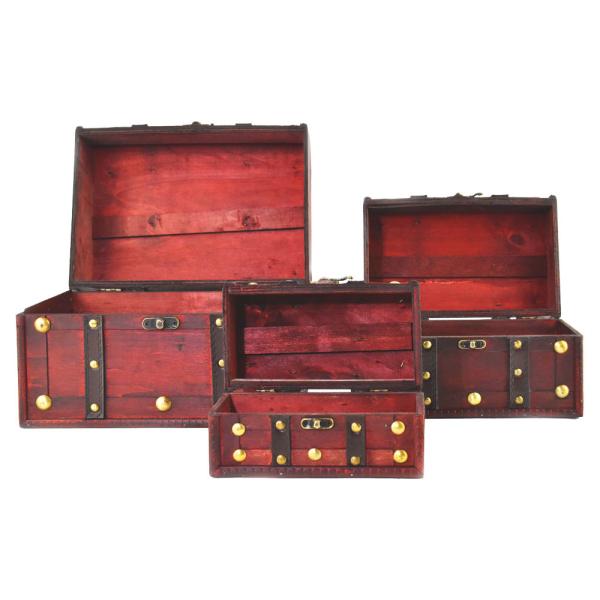 Röda Piratkistor med Nitar Kit