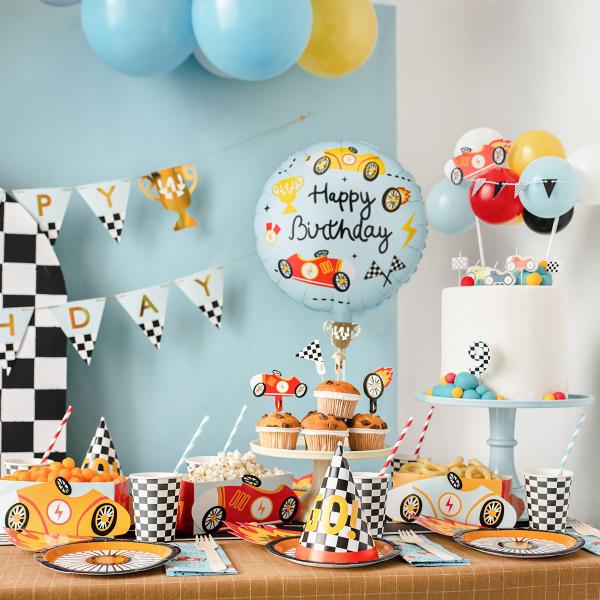 Folieballong Racing Happy Birthday 35 cm
