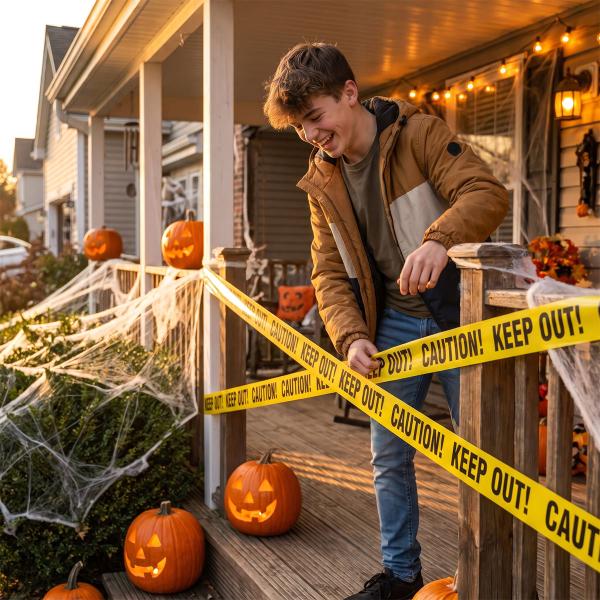 Avspärrningsband Halloween Caution/Keep Out