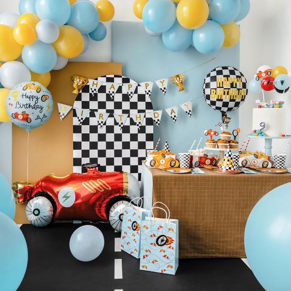 Folieballong Racing Happy Birthday 35 cm