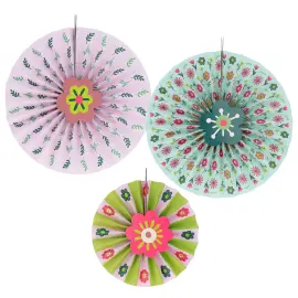 H&auml;ngande Pappersdekorationer Blommor 3-pack
