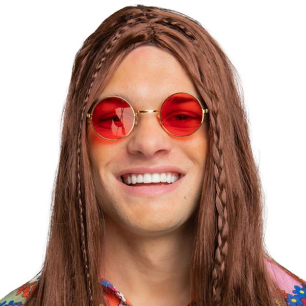 Runda Glasögon Hippie Röd