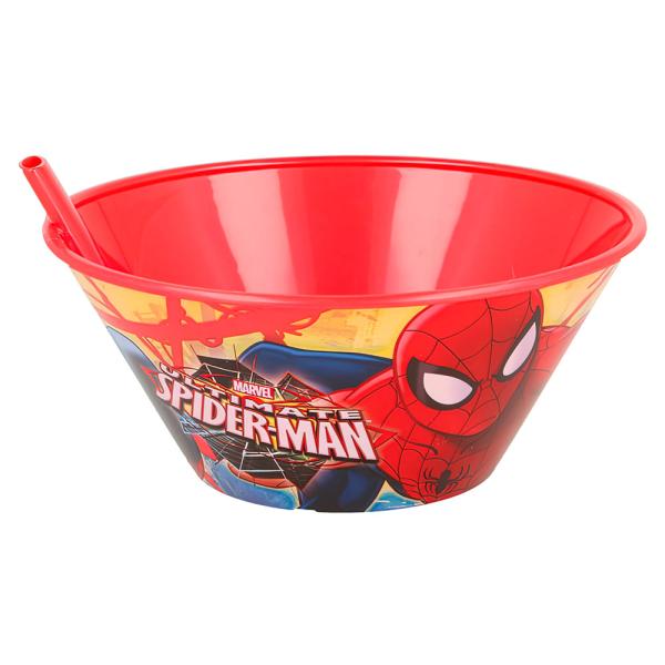 Spiderman Skål med Sugrör
