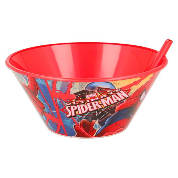 Spiderman Skål med Sugrör