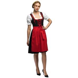 Oktoberfest Tyrolerkl&auml;nning R&ouml;d/Svart/Vit
