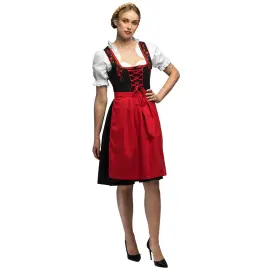 Oktoberfest Tyrolerkl&auml;nning R&ouml;d/Svart/Vit