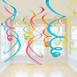 Hängande Swirls Dekorationer Färgglada