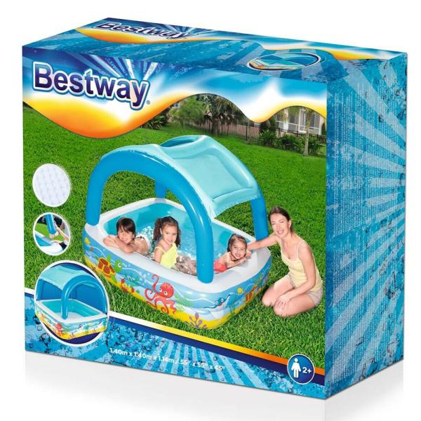 Barnpool med Avtagbart Solskydd