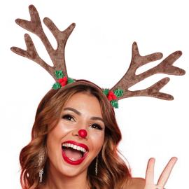 Juldiadem med Renhorn Ljusbrunt