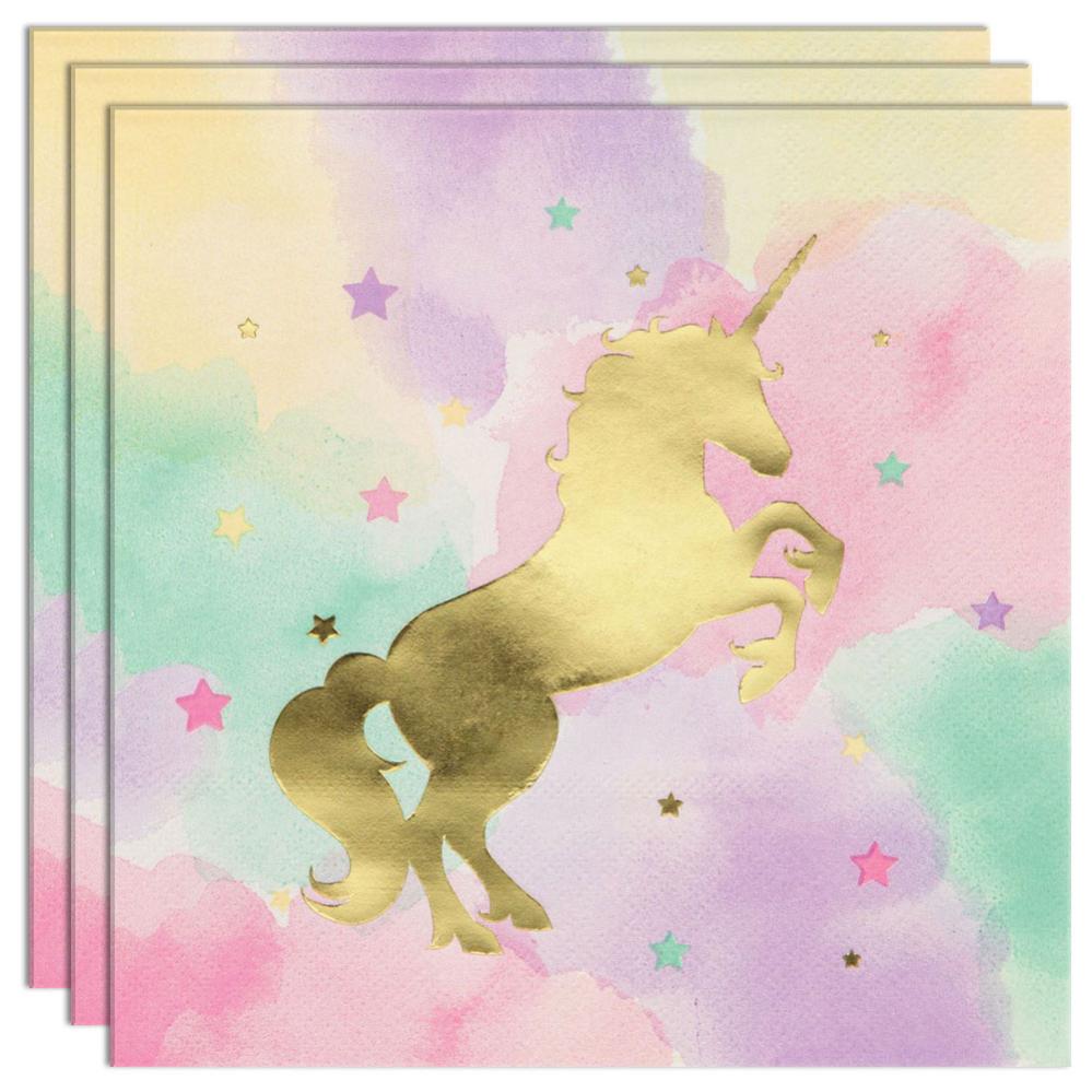 unicorn servetter lila fjäril 16-pack