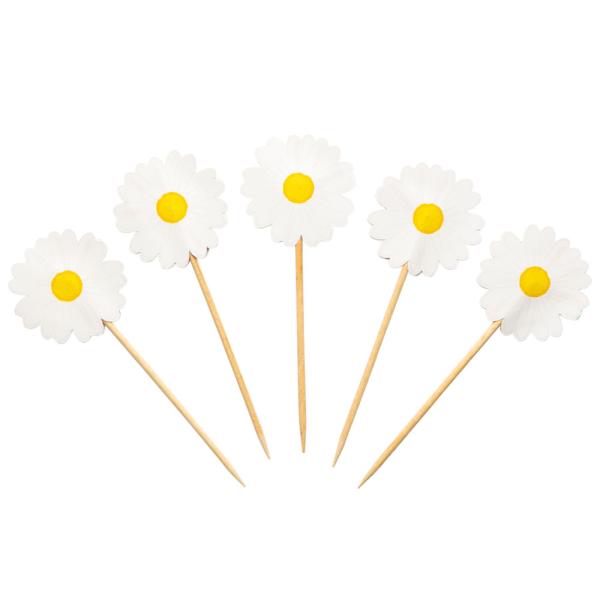 Party Pinnar Trä Daisys 10-pack