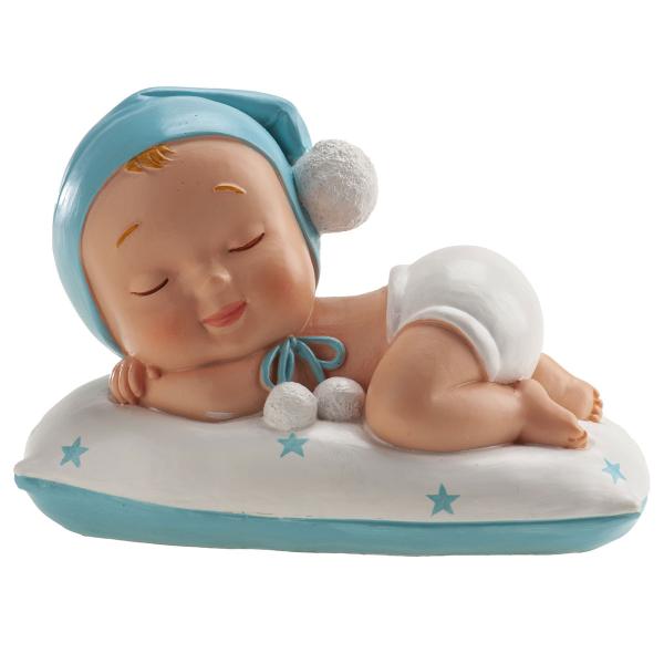 Tårtdekoration Dopfigur Sovande Pojke