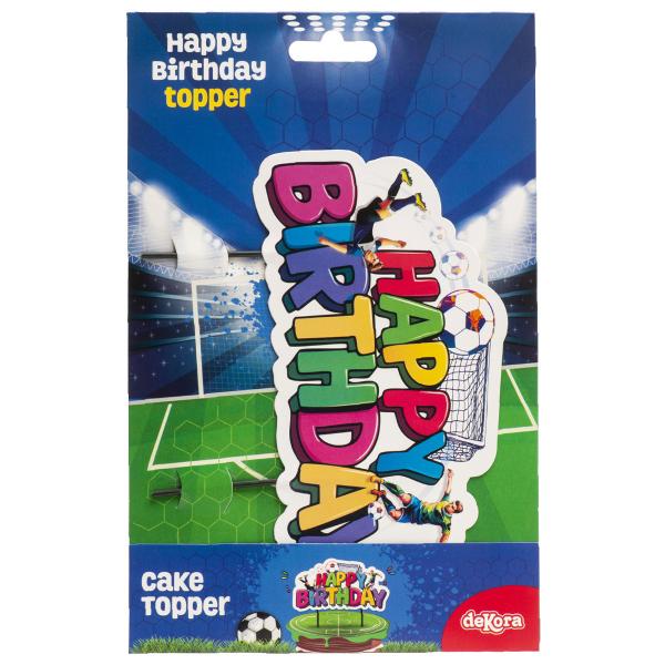 Happy Birthday Cake Topper Fotboll 16,5 cm