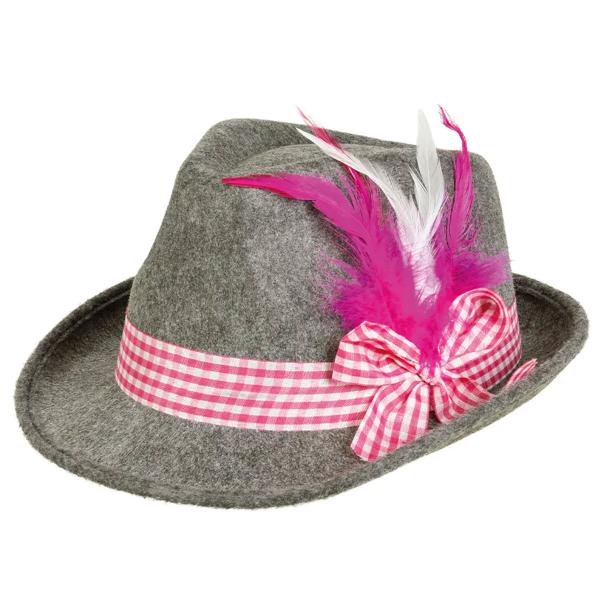 Tyrolerhatt Grå/Rosa