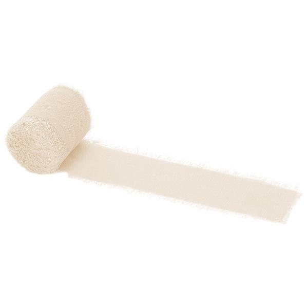 Chiffongband Ljusbeige 40 mm 3-pack