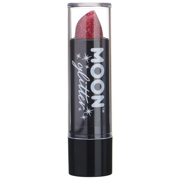 Moon Glitter Holografisk Glitter Läppstift Röd