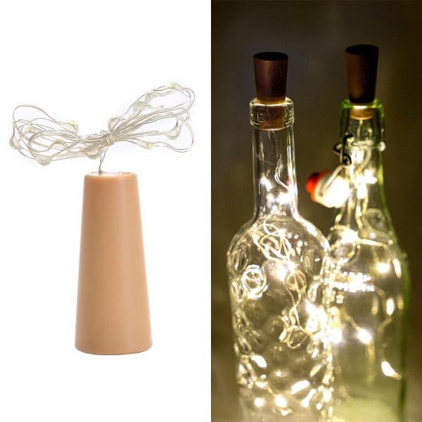 Flaskbelysning Kork med LED Slinga