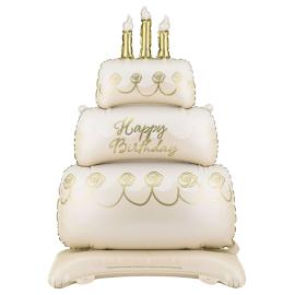 Folieballong T&aring;rta Happy Birthday 70 x 100 cm