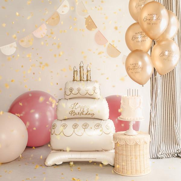 Folieballong Tårta Happy Birthday 70 x 100 cm