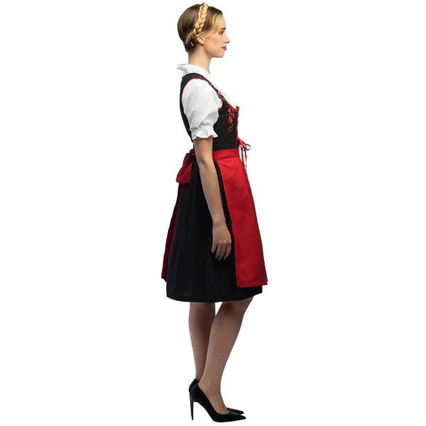 Oktoberfest Tyrolerklänning Röd/Svart/Vit
