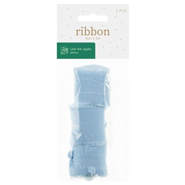 Chiffongband Ljusblå 40 mm 3-pack