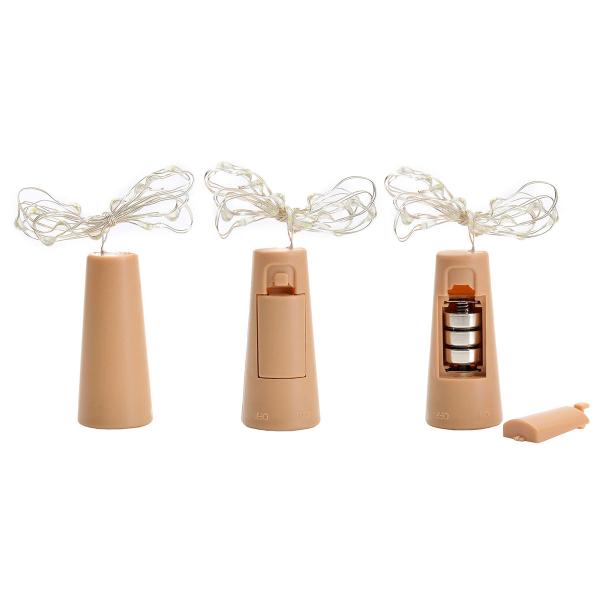 Flaskbelysning Kork med LED Slinga