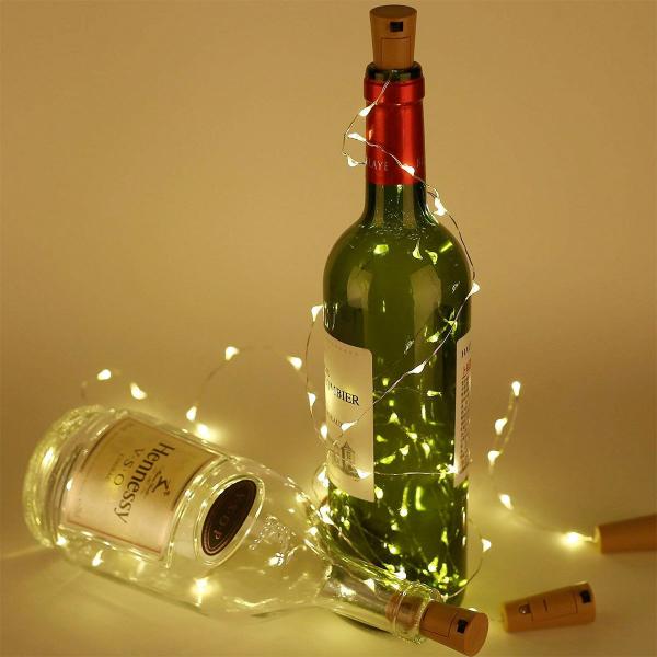 Flaskbelysning Kork med LED Slinga