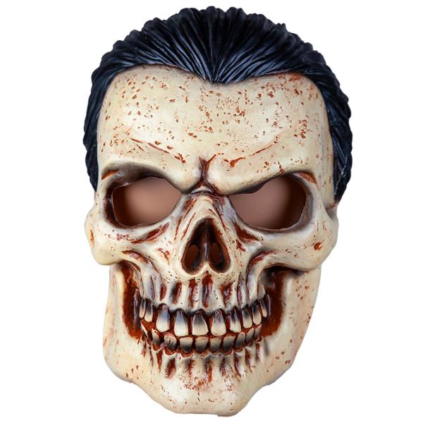 Latexmask Dödskalle med Svart Hår