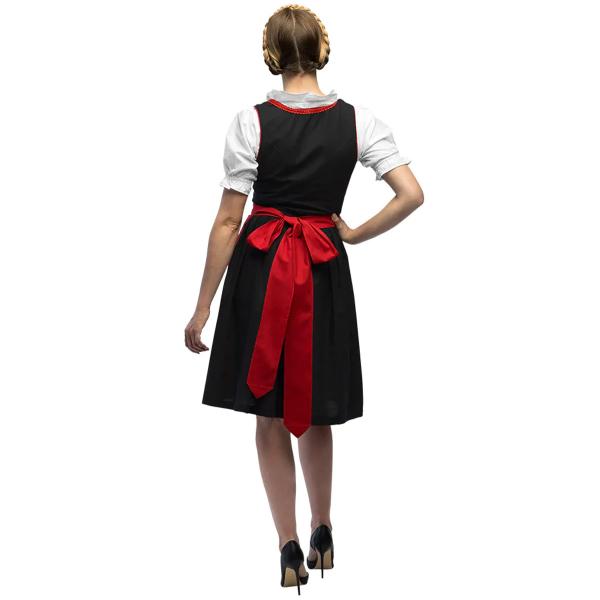 Oktoberfest Tyrolerklänning Röd/Svart/Vit
