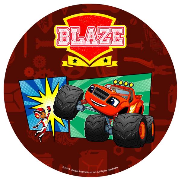 Blaze och Monstermaskinerna Tårtbild Sockerpasta D