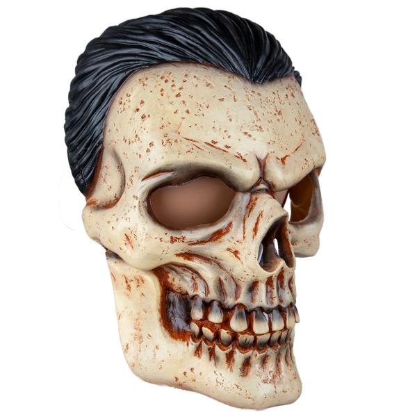 Latexmask Dödskalle med Svart Hår
