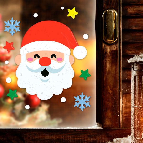 Gel Fönsterdekoration Jultomte