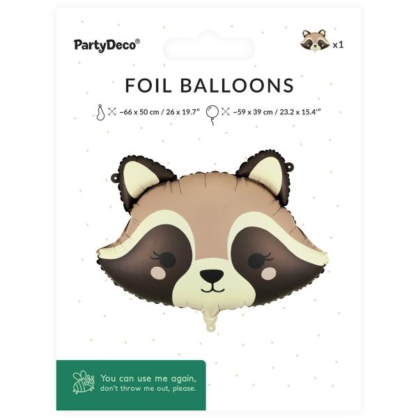 Folieballong Tvättbjörn 59 x 39 cm