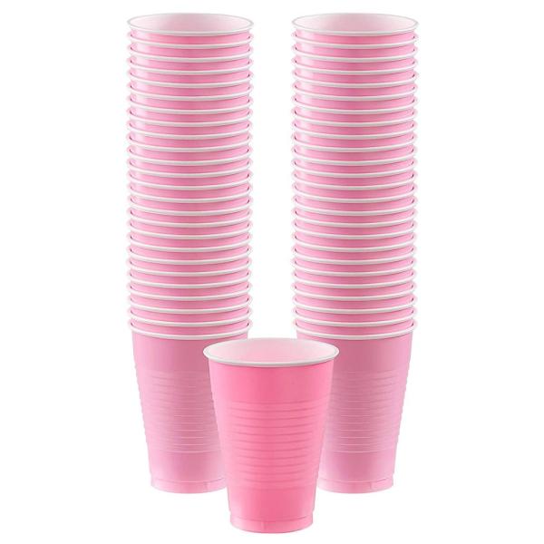 Ljusrosa Plastmuggar 50-pack