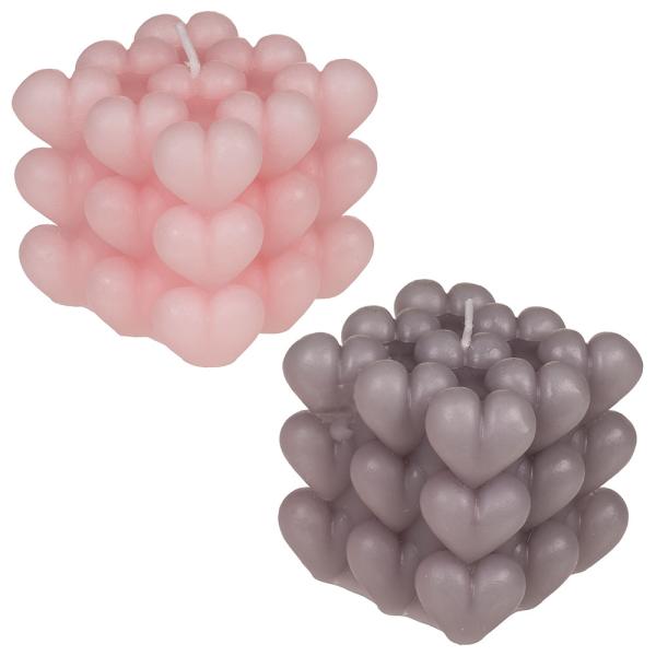 Bubbelljus Hjärtan Rosa och Grå
