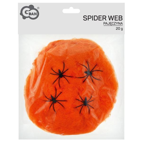 Orange Spindelnät med Spindlar