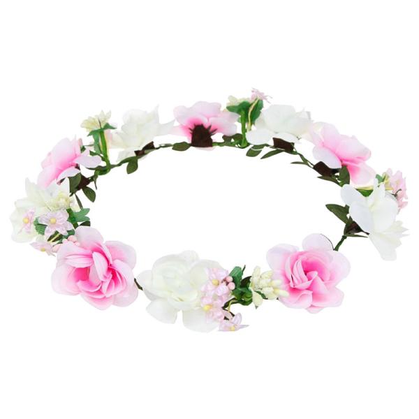 Blomsterkrans Vit och Rosa