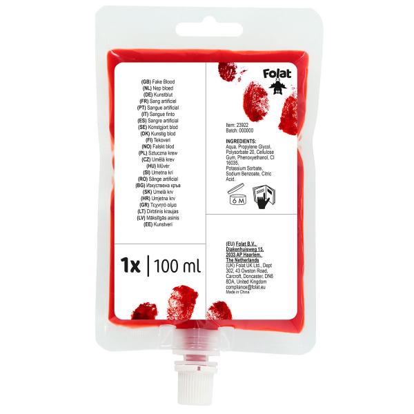 Fejkblod i Blodpåse 100 ml till Ansikte/Kropp