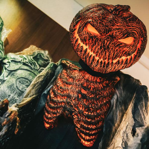 Rörlig Pumpa Skelett Halloween Prop