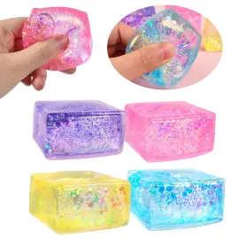 Rektangulär Klämleksak Glitter